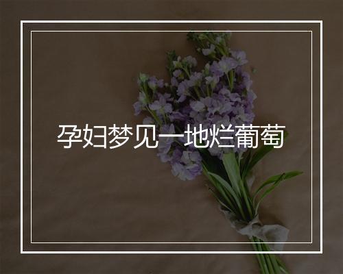 孕妇梦见一地烂葡萄