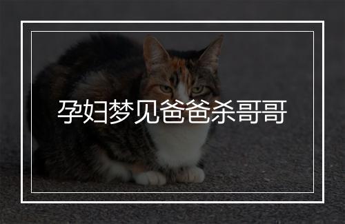 孕妇梦见爸爸杀哥哥