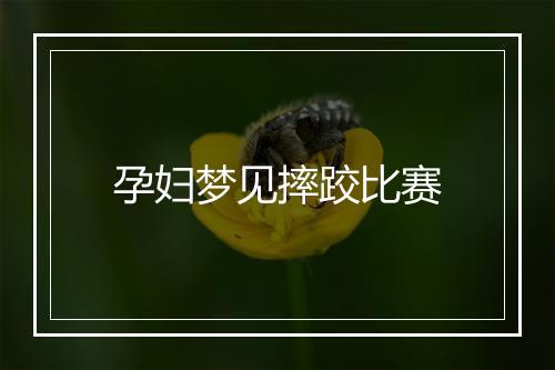 孕妇梦见摔跤比赛