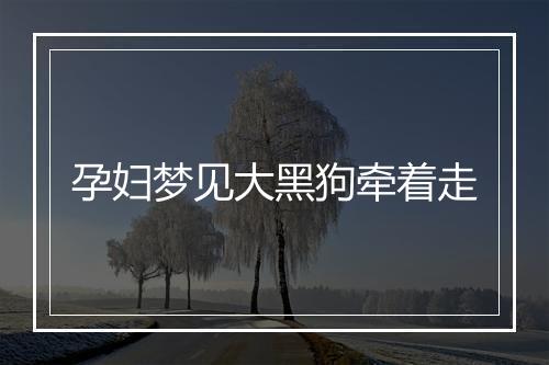 孕妇梦见大黑狗牵着走