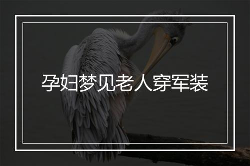 孕妇梦见老人穿军装