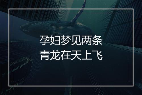 孕妇梦见两条青龙在天上飞