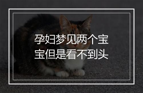 孕妇梦见两个宝宝但是看不到头