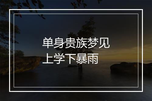 单身贵族梦见上学下暴雨