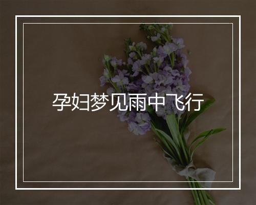 孕妇梦见雨中飞行