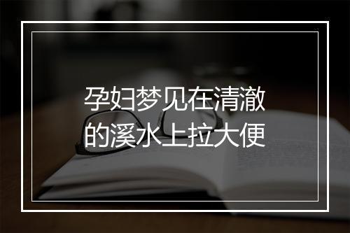 孕妇梦见在清澈的溪水上拉大便