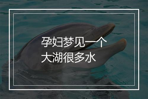 孕妇梦见一个大湖很多水