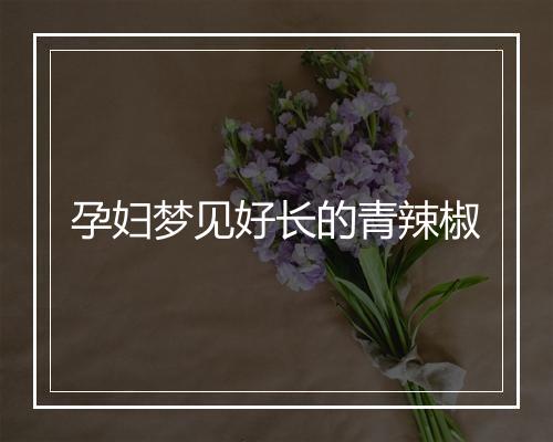 孕妇梦见好长的青辣椒