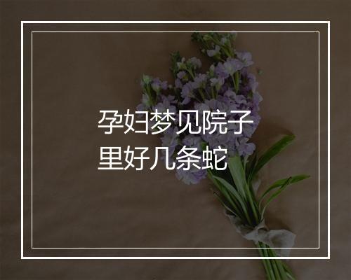 孕妇梦见院子里好几条蛇