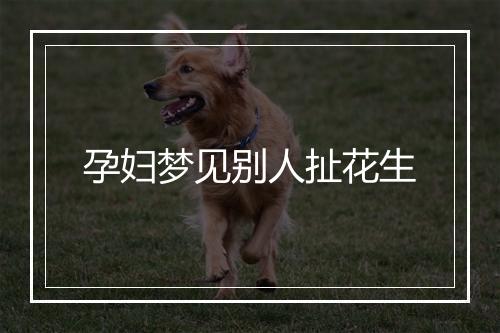 孕妇梦见别人扯花生