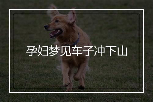 孕妇梦见车子冲下山