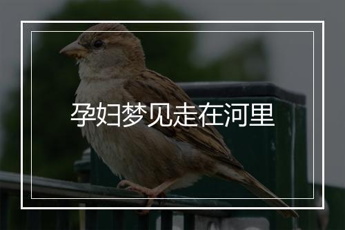 孕妇梦见走在河里