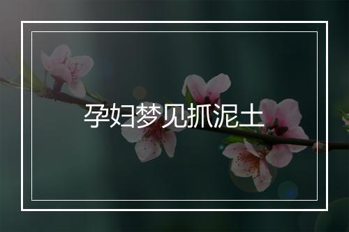 孕妇梦见抓泥土