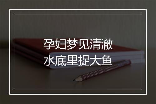 孕妇梦见清澈水底里捉大鱼