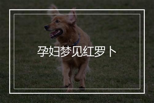 孕妇梦见红罗卜