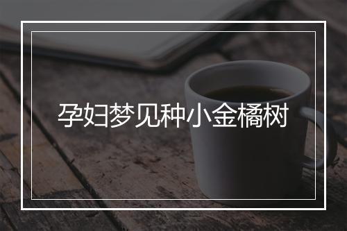 孕妇梦见种小金橘树