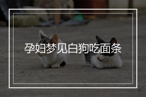 孕妇梦见白狗吃面条