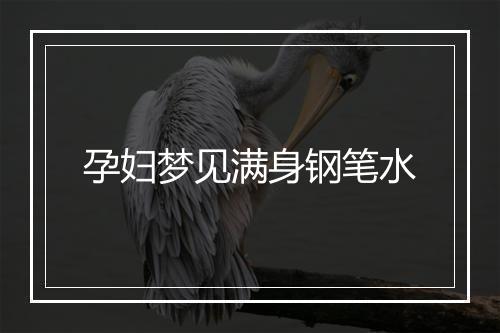 孕妇梦见满身钢笔水