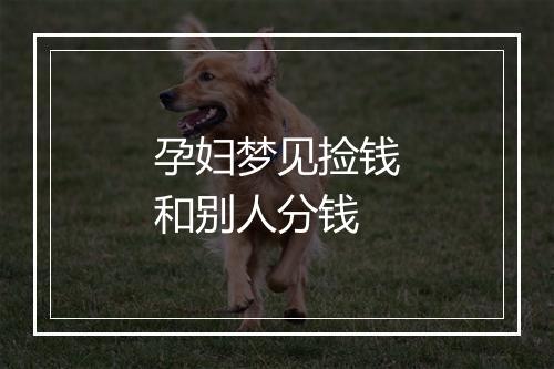 孕妇梦见捡钱和别人分钱