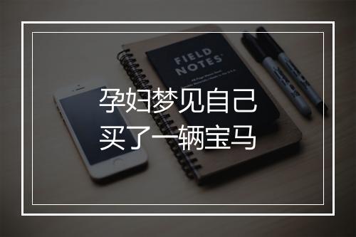 孕妇梦见自己买了一辆宝马