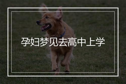 孕妇梦见去高中上学