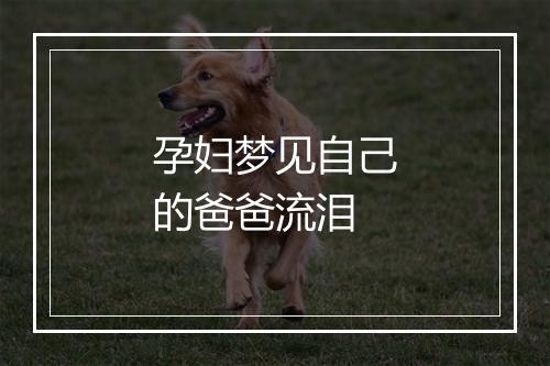 孕妇梦见自己的爸爸流泪