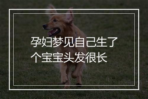 孕妇梦见自己生了个宝宝头发很长