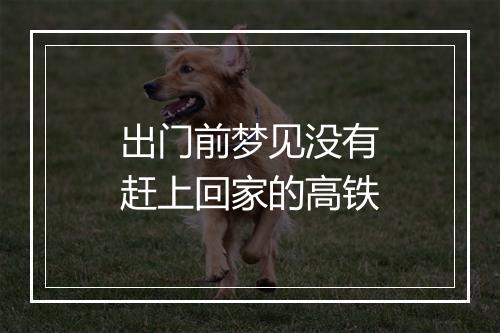 出门前梦见没有赶上回家的高铁