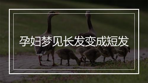 孕妇梦见长发变成短发