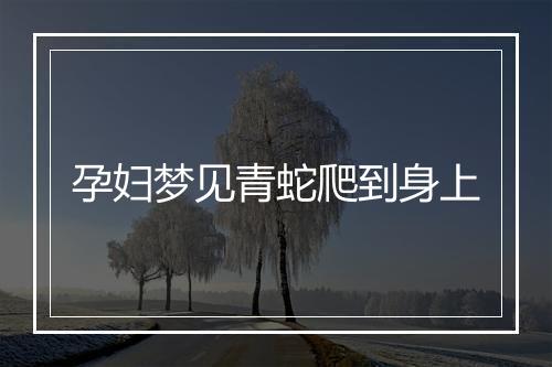 孕妇梦见青蛇爬到身上