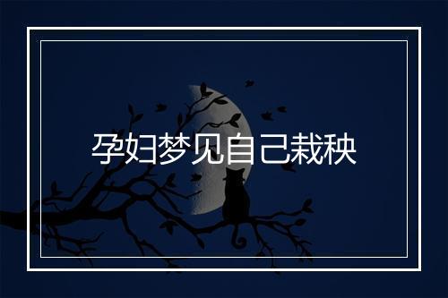 孕妇梦见自己栽秧