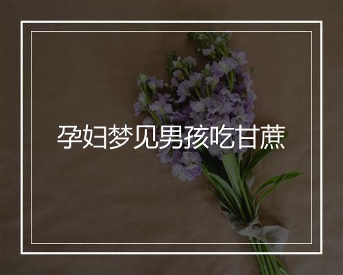 孕妇梦见男孩吃甘蔗