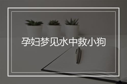 孕妇梦见水中救小狗