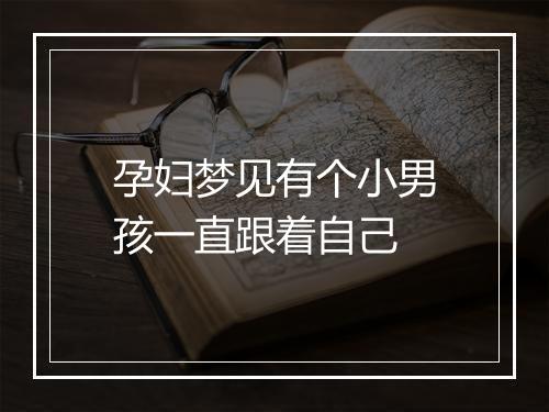 孕妇梦见有个小男孩一直跟着自己