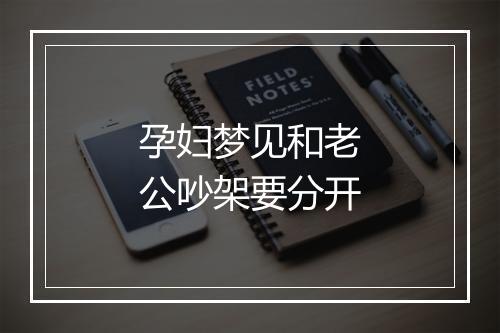 孕妇梦见和老公吵架要分开