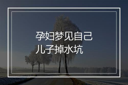 孕妇梦见自己儿子掉水坑