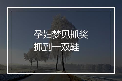 孕妇梦见抓奖抓到一双鞋