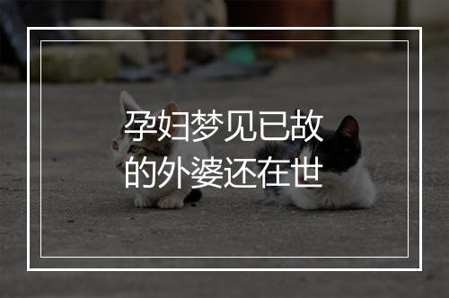 孕妇梦见已故的外婆还在世