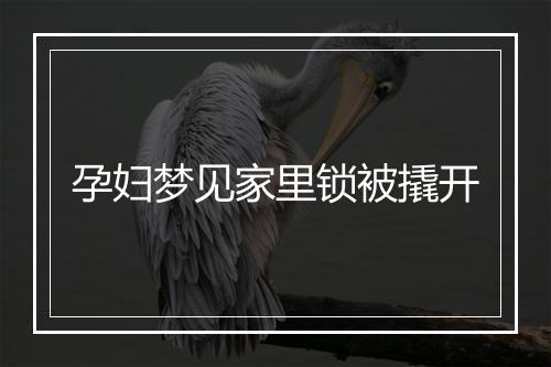 孕妇梦见家里锁被撬开