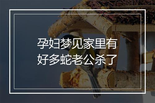 孕妇梦见家里有好多蛇老公杀了