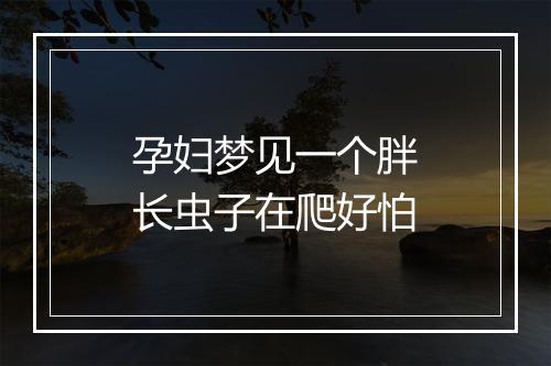 孕妇梦见一个胖长虫子在爬好怕