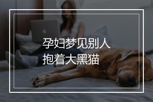 孕妇梦见别人抱着大黑猫