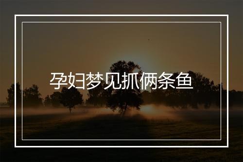 孕妇梦见抓俩条鱼