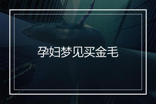 孕妇梦见买金毛