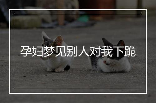 孕妇梦见别人对我下跪