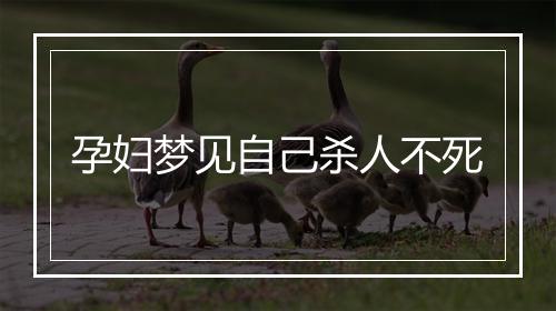 孕妇梦见自己杀人不死