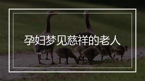 孕妇梦见慈祥的老人