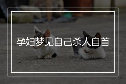 孕妇梦见自己杀人自首