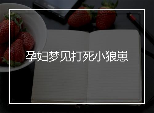 孕妇梦见打死小狼崽