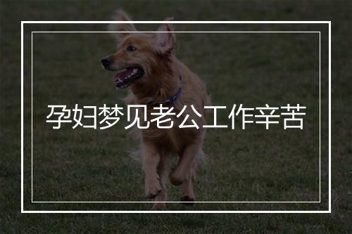 孕妇梦见老公工作辛苦